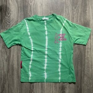 Zara Green and White Short Sleeve Tee